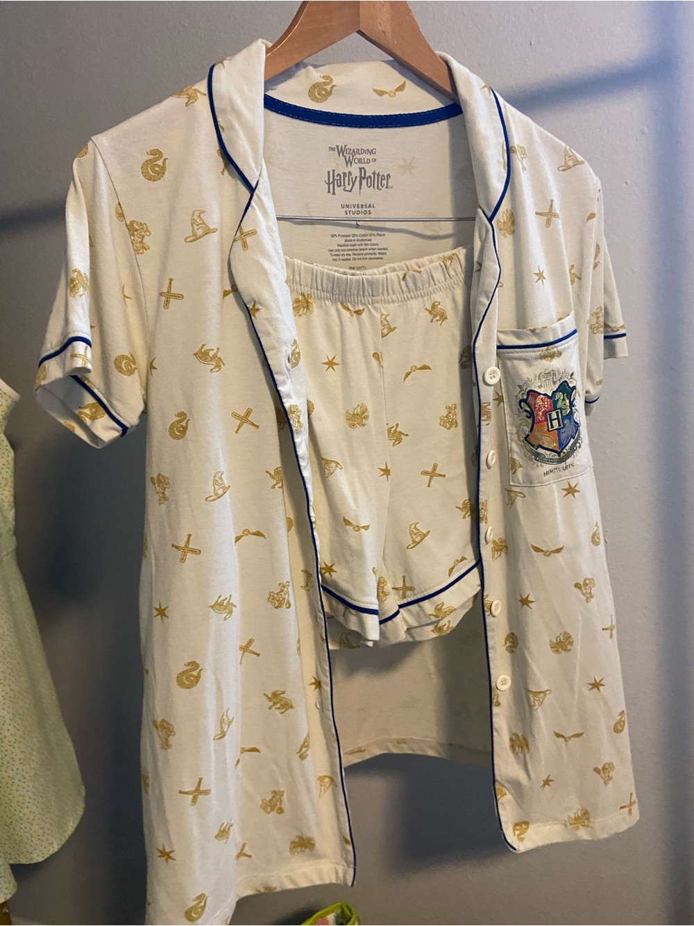 Harry Potter Cream and Gold Two-Piece Women's Pajama Set